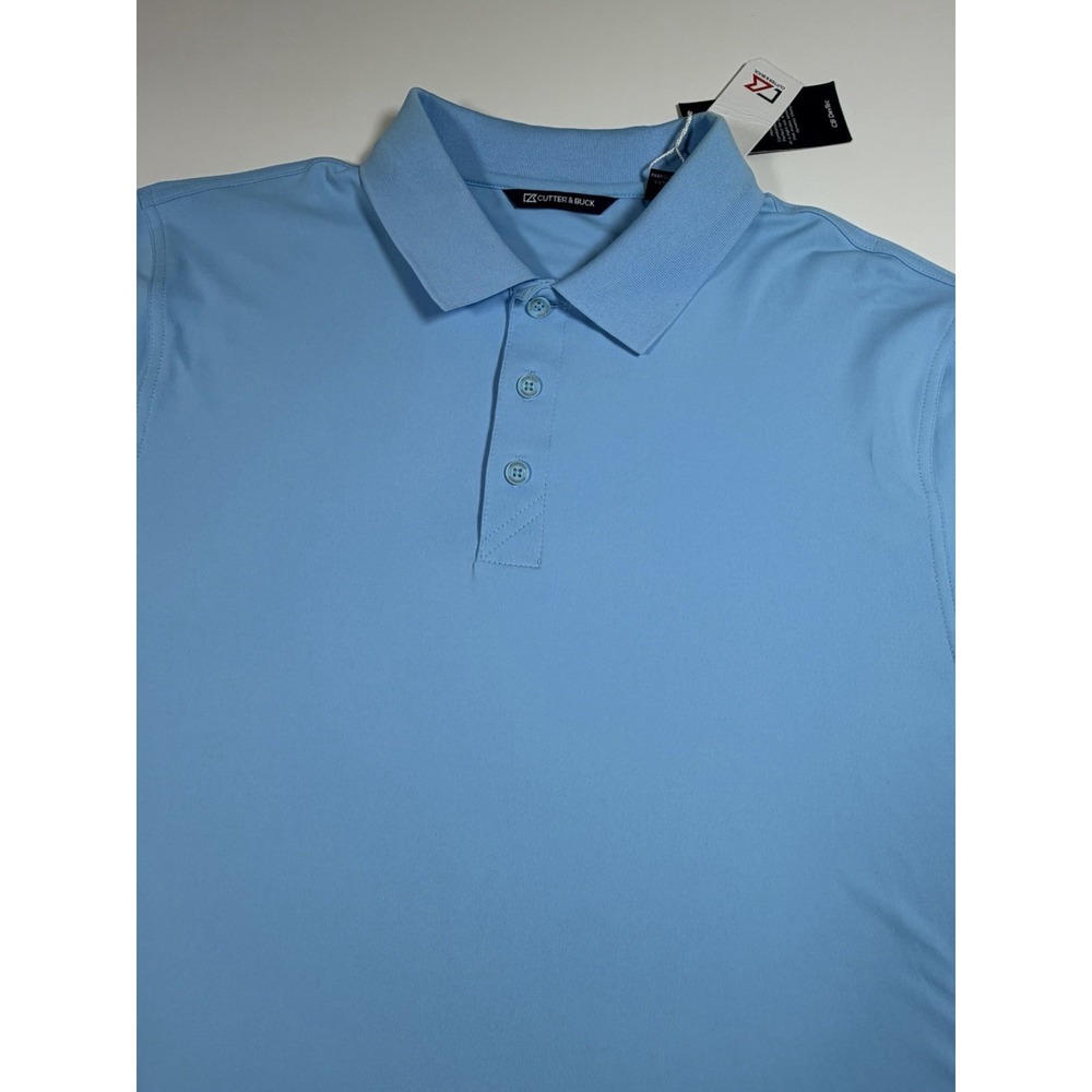 NWT Cutter & Buck DryTec Polo Shirt Mens Large Light Blue MCK00107